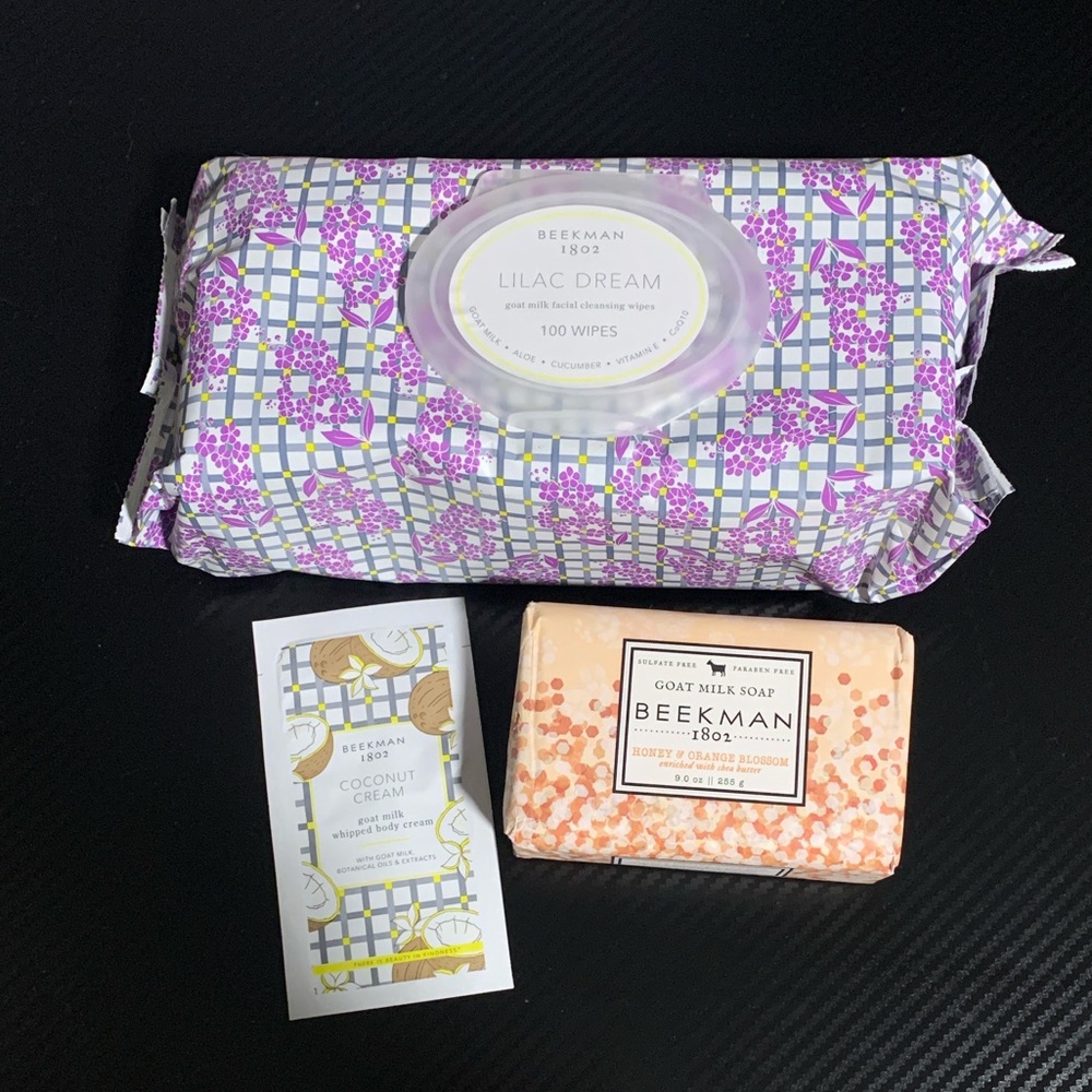 Beekman 1802 Supersize Lilac Dream Facial Wipes & Orange Blossom Soap Bundle